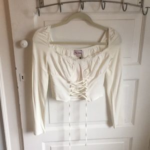 White “cropped” going out corset top